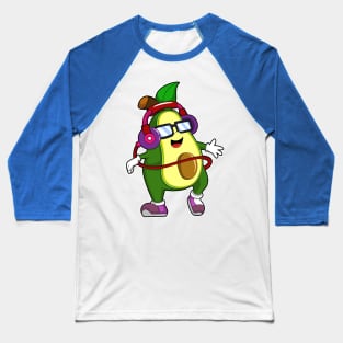 Avocado at Music with Headphone Baseball T-Shirt